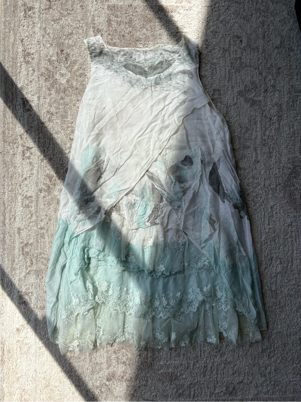 Light Mint Lace Layered Women's Dress
